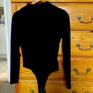 Ribbed mockneck bodysuit